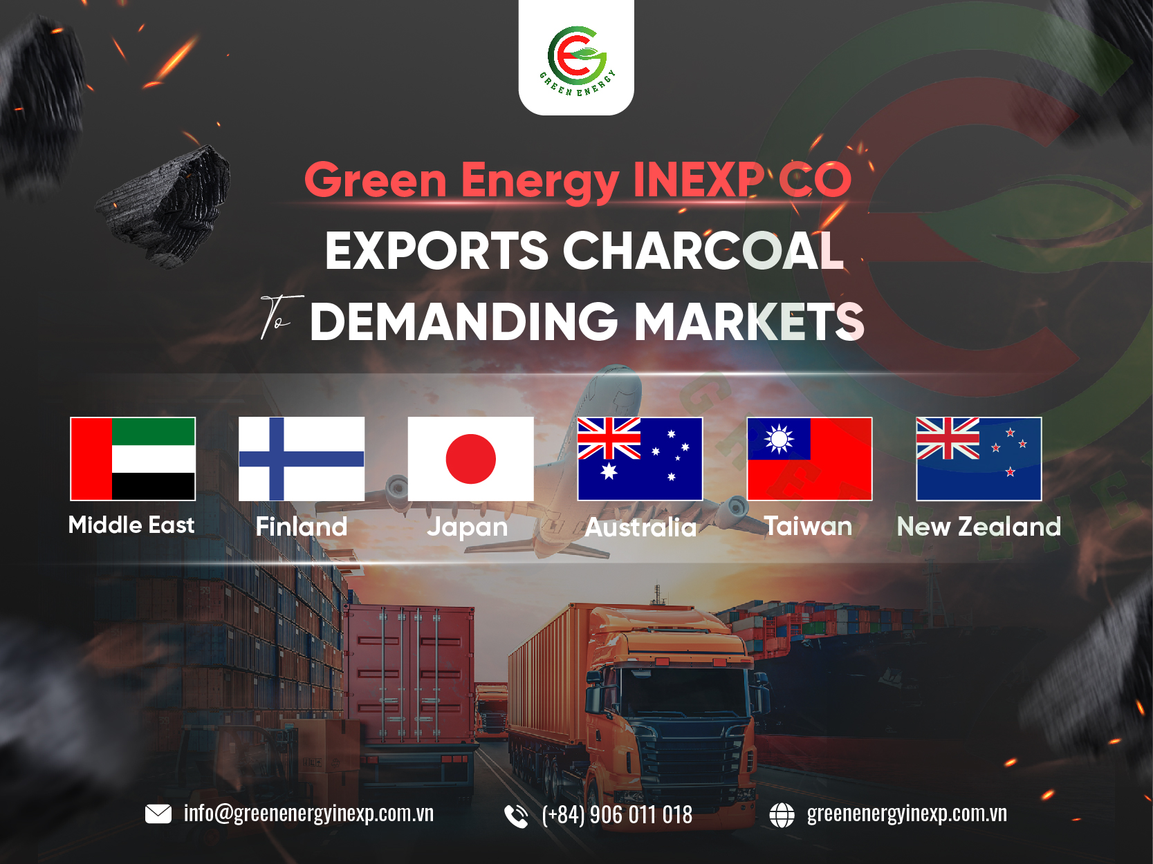 GREEN ENERGY INEXP CO Exports Charcoal to Demanding Markets